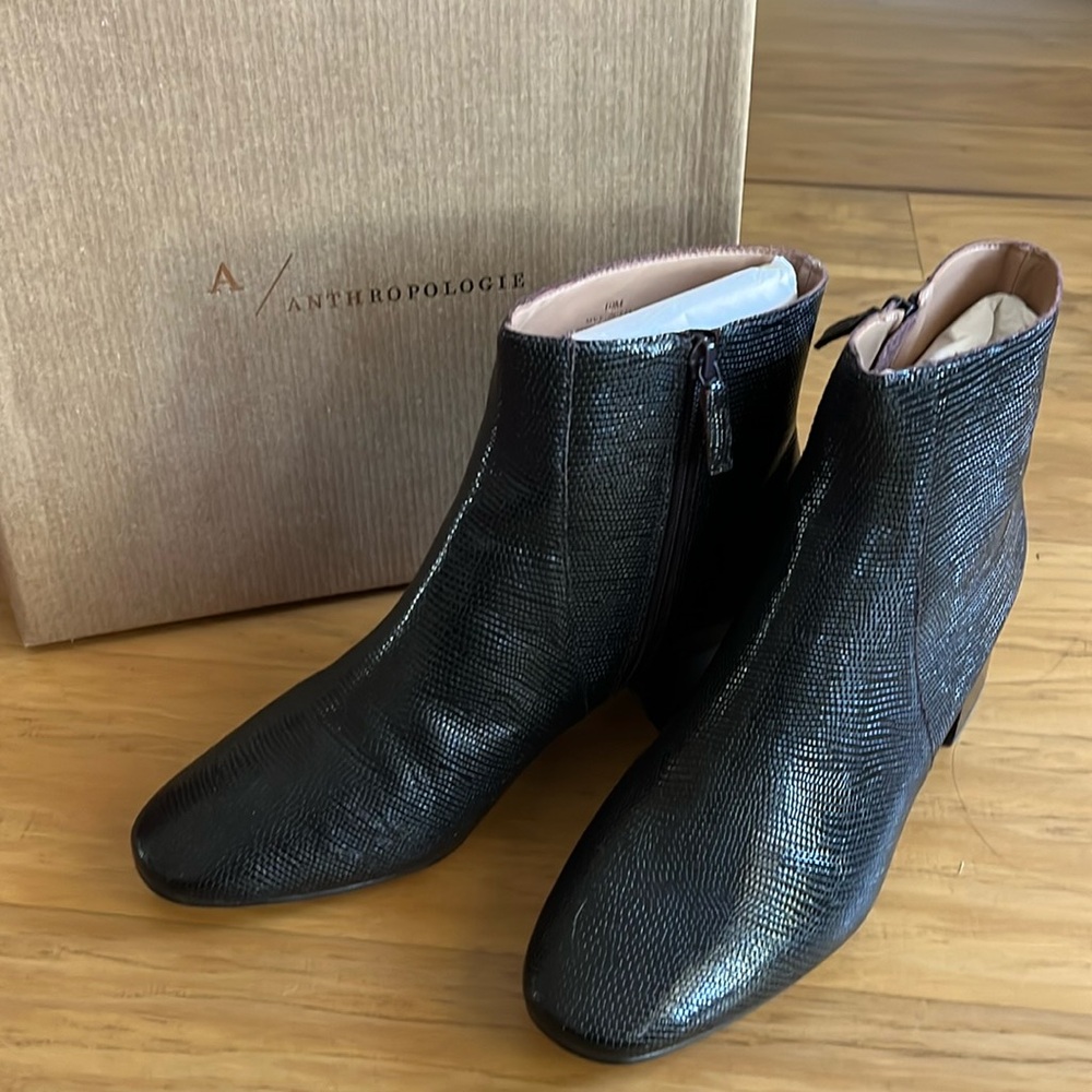 Anthropologie Black Ankle Boots